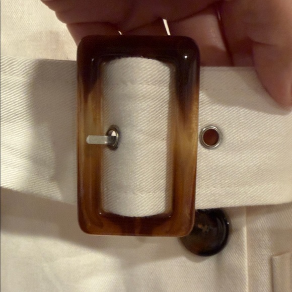 Reiss Beatrice linen belted tux dress ivory 10 - Picture 8 of 16